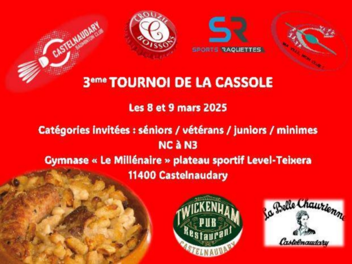 3 ÈME EDITION DU TOURNOI DE BADMINTON DE LA CASSOLE